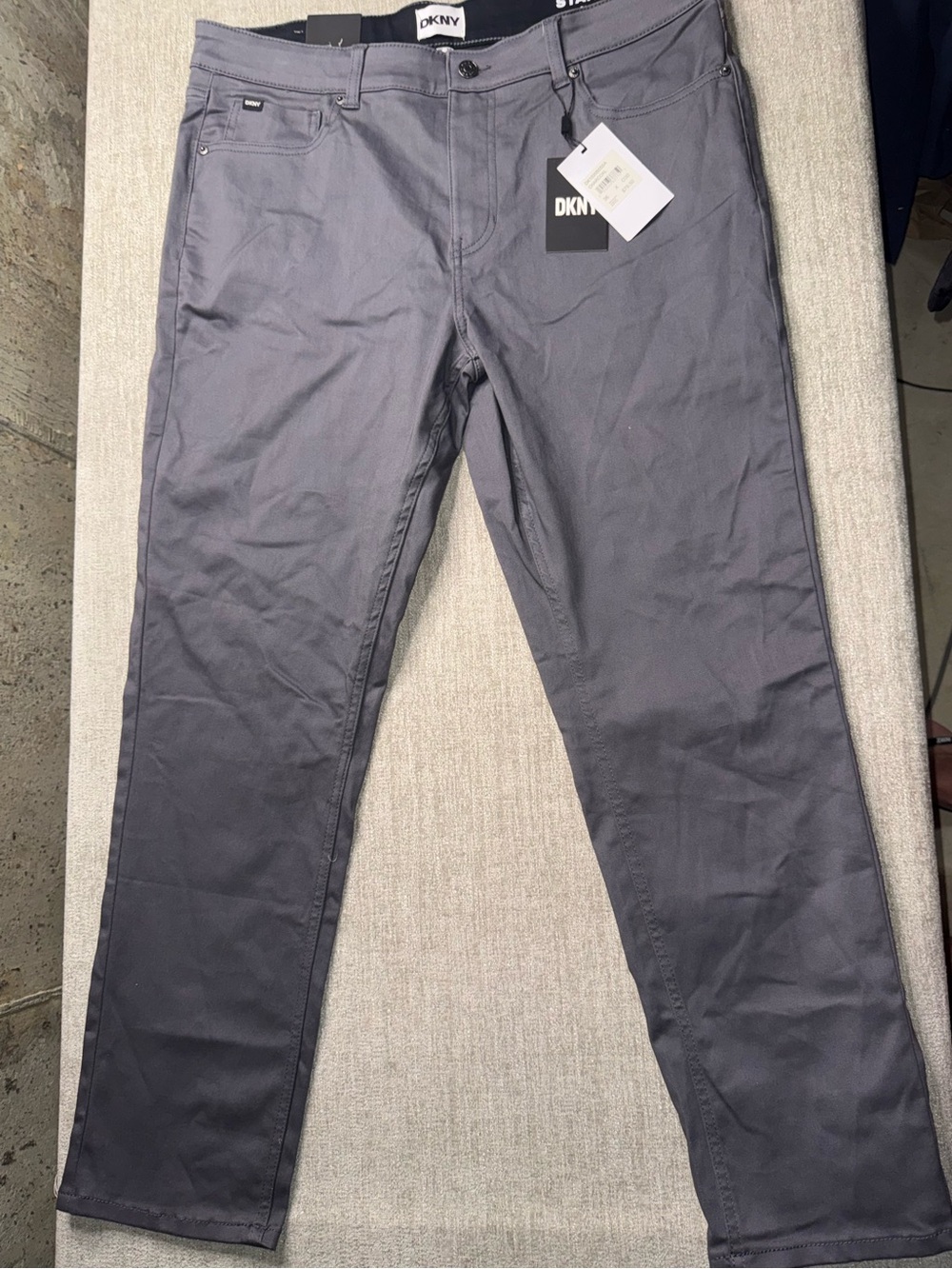 DKNY Charcoal Slim Fit Stretch Pants Men’s 36x30 NWT